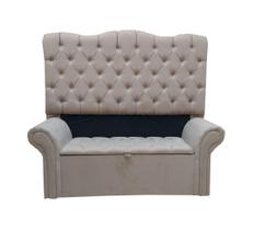 Cabeceira e Recamier Báu Realeza Queem 1,58 - Bege Escuro