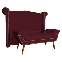 Cabeceira E Recamier Ruby Para Cama Box King Size 195 Cm - Suede - Sv Decor