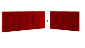 Cabeceira em L para Cama Box Solteiro Proteção Lateral Estofada - Vermelho Suede