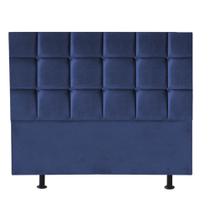 Cabeceira Espanha Cama Box Casal 160 cm Suede Azul