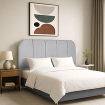 Cabeceira Estofada 140 cm Para Cama Box Casal Linho Luxo - Clique Chique