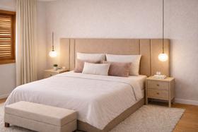 Cabeceira Estofada 1mt de Altura x 2mt Largura Fácil Montar CorSuede Azul Escuro