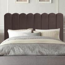 Cabeceira Estofada Alanis 195CM King Suede Marrom - D A DECOR Cabeceira Estofada Alanis 195CM King Suede Marrom - D A DECOR