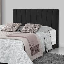 Cabeceira Estofada Americana Premium 195cm em Veludo Preto