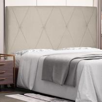 Cabeceira Estofada Aquilla Queen no Box MDF Suede Bege Abmaza