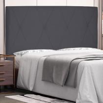 Cabeceira Estofada Aquilla Queen no Box MDF Suede Cinza Abmaza