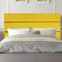 Cabeceira Estofada Argentina 140cm Casal Para Cama Colchão Box Quarto Suede Amarelo - Aurora Line