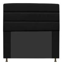 Cabeceira Estofada Argentina 140CM Casal Suede Preto - D A DECOR