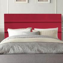 Cabeceira Estofada Argentina 195cm King Size Para Cama Box Quarto Suede Vermelho - Gat Magazine