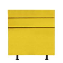 Cabeceira Estofada Argentina 90cm Solteiro Para Cama Box Quarto Tecido Sintético Amarelo - Ahz Móveis