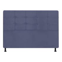 Cabeceira Estofada Bela 160 cm Queen Size Quarto para Cama Box Suede Azul Marinho - KDAcanto Móveis