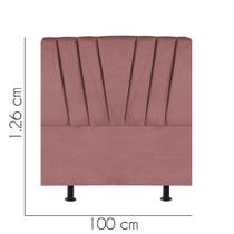 Cabeceira Estofada Bélgica 100 cm Solteiro Quarto para Cama Box Suede Rose Gold - KDAcanto Móveis