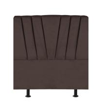 Cabeceira Estofada Bélgica 100cm Solteiro Para Cama Box Quarto Suede Marrom - Gat Magazine