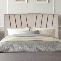 Cabeceira Estofada Bélgica 140cm Casal Para Cama Box Quarto material sintético Bege - Gat Magazine