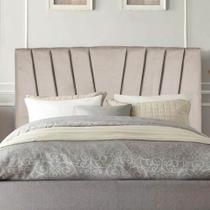 Cabeceira Estofada Bélgica 140cm Casal Para Cama Colchão Box Quarto Suede Bege - Aurora Line Cabeceira Estofada Bélgica 140cm Casal Para Cama Colchão Box Quarto Suede Bege - Aurora Line
