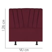 Cabeceira Estofada Bélgica 90 cm Solteiro Quarto para Cama Box Suede Bordô - KDAcanto Móveis