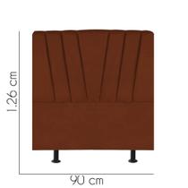 Cabeceira Estofada Bélgica 90 cm Solteiro Quarto para Cama Box Suede Terracota - KDAcanto Móveis