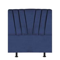 Cabeceira Estofada Bélgica 90cm Solteiro Para Cama Box Quarto Suede Azul Marinho - Gat Magazine