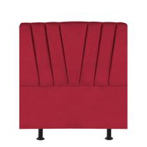 Cabeceira Estofada Bélgica 90cm Solteiro Para Cama Box Quarto Suede Vermelho - Gat Magazine