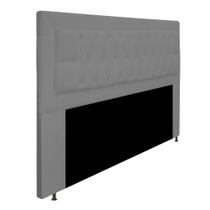 Cabeceira Estofada Bianca 140cm Casal Capitonê Suede Cinza - KDAcanto Móveis Cabeceira Estofada Bianca 140cm Casal Capitonê Suede Cinza - KDAcanto Móveis