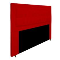 Cabeceira Estofada Bianca 140cm para Cama Casal Capitonê Suede Vermelho - KDAcanto Móveis