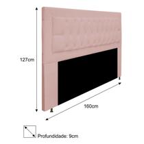 Cabeceira Estofada Bianca 160cm para Cama Queen Size Capitonê Suede Rose Gold Cabeceira Estofada Bianca 160cm para Cama Queen Size Capitonê Suede Rose Gold