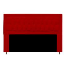 Cabeceira Estofada Bianca 160cm para Cama Queen Size Capitonê Suede Vermelho - Damaffê Móveis