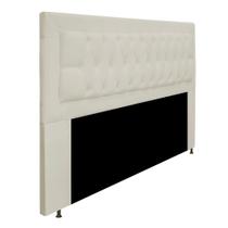 Cabeceira Estofada Bianca 195cm King Size Capitonê Suede Bege - KDAcanto Móveis Cabeceira Estofada Bianca 195cm King Size Capitonê Suede Bege - KDAcanto Móveis