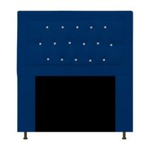 Cabeceira Estofada Bianca 90cm Solteiro Quarto Cama Box com strass Suede Azul Marinho - Damaffê Móveis Cabeceira Estofada Bianca 90cm Solteiro Quarto Cama Box com strass Suede Azul Marinho - Damaffê Móveis