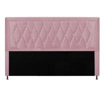 Cabeceira Estofada Bianca Capitonê 100 cm Solteiro Quarto para Cama Box Suede Rose - Damaffê Móveis Cabeceira Estofada Bianca Capitonê 100 cm Solteiro Quarto para Cama Box Suede Rose - Damaffê Móveis
