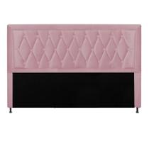 Cabeceira Estofada Bianca Capitonê 140 cm Casal Quarto para Cama Box Suede Rose - KDAcanto Móveis