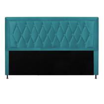 Cabeceira Estofada Bianca Capitonê 160 cm Queen Size Quarto para Cama Box material sintético Azul Turquesa - Damaffê Móveis Cabeceira Estofada Bianca Capitonê 160 cm Queen Size Quarto para Cama Box material sintético Azul Turquesa - Damaffê Móveis