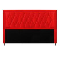 Cabeceira Estofada Bianca Capitonê 160 cm Queen Size Quarto para Cama Box material sintético Vermelho - Damaffê Móveis