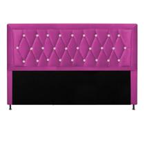 Cabeceira Estofada Bianca Strass 140 cm Casal Quarto para Cama Box Suede Pink - KDAcanto Móveis Cabeceira Estofada Bianca Strass 140 cm Casal Quarto para Cama Box Suede Pink - KDAcanto Móveis