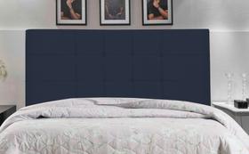 Cabeceira Estofada Box Casal Encosto Para Cama Barcelona 144x126 Azul Marinho JBE Móveis