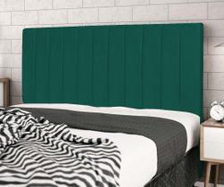 Cabeceira Estofada Box Casal Encosto Para Cama Corolla 144x126 Azul Turquesa - CasaLar Decor