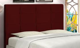 Cabeceira Estofada Box Casal Encosto Para Cama Hylux 144x126 Marsala