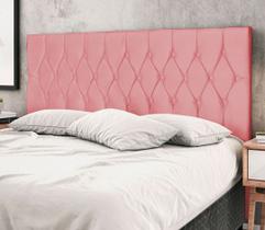 Cabeceira Estofada Box Casal King Size Encosto Para Cama Madri 195x126 CM Rosa JBE Móveis Cabeceira Estofada Box Casal King Size Encosto Para Cama Madri 195x126 CM Rosa JBE Móveis