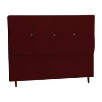 Cabeceira Estofada Box Casal King Size Encosto Para Cama Paris 195x126 CM Marsala JBE Móveis