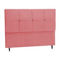 Cabeceira Estofada Box Casal King Size Encosto Para Cama Paris 195x126 CM Rosa JBE Móveis