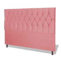 Cabeceira Estofada Box Casal Queen Size Encosto Para Cama Madri 164x126 CM Rosa JBE Móveis