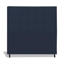 Cabeceira Estofada Box Casal Queen Size Encosto Para Cama Maveric 164x126 CM Azul Marinho