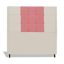 Cabeceira Estofada Box Casal Queen Size Encosto Para Cama Maveric 164x126 CM Composê Bege/ Rosa