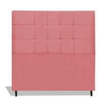 Cabeceira Estofada Box Casal Queen Size Encosto Para Cama Maveric 164x126 CM Rosa
