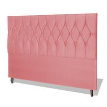 Cabeceira Estofada Box Casal Queen Size Encosto Para Cama Ram 1500 164x126 CM Rosa