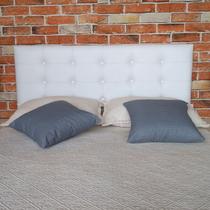 Cabeceira Estofada Box Solteiro com Cosura cor Branca 90 x 60