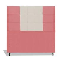Cabeceira Estofada Box Solteiro Encosto Para Cama Barcelona 94x126 Composê Rosa/Bege JBE Móveis Cabeceira Estofada Box Solteiro Encosto Para Cama Barcelona 94x126 Composê Rosa/Bege JBE Móveis