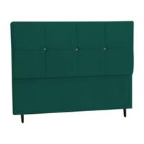 Cabeceira Estofada Box Solteiro Encosto Para Cama Civic 94x126 Azul Turquesa