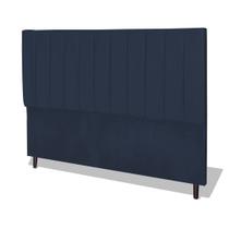 Cabeceira Estofada Box Solteiro Encosto Para Cama Leblon 94x126 Azul Marinho JBE Móveis Cabeceira Estofada Box Solteiro Encosto Para Cama Leblon 94x126 Azul Marinho JBE Móveis