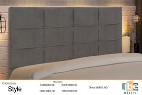 Cabeceira Estofada Box Solteiro Encosto Para Cama Style 94x126 Chumbo JBE Móveis